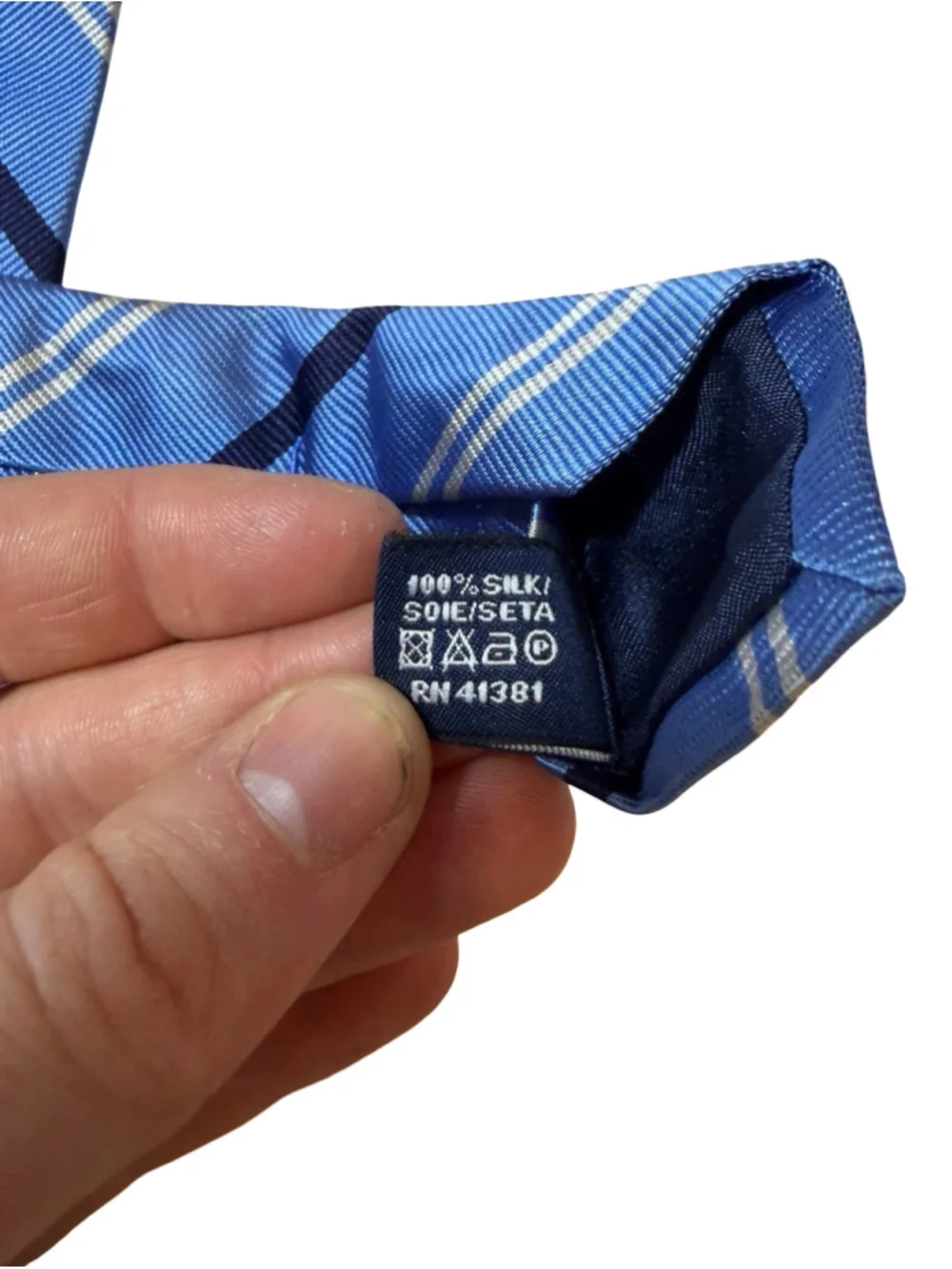Polo Ralph Lauren Blue Striped 100% Silk Tie Made Italy Preppy Ivy League